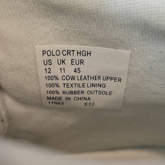 Polo Ralph Lauren Men's Court Leather High-Tops Sneakers Size 12 - Picture 5 of 6